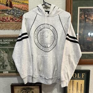 Vintage 80s RARE San Fransisco Golden Gate Bridge Striped Hoodie Size Large